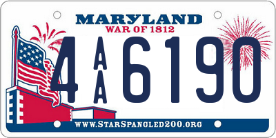 MD license plate 4AA6190