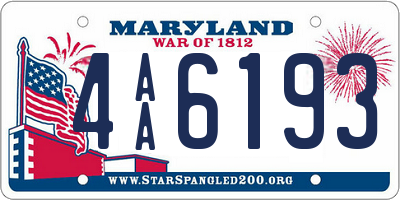 MD license plate 4AA6193