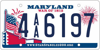 MD license plate 4AA6197
