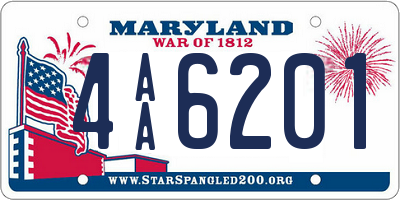 MD license plate 4AA6201