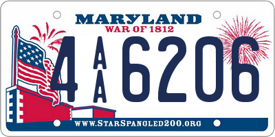 MD license plate 4AA6206