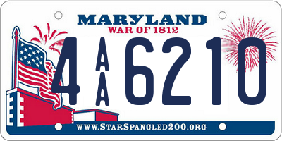 MD license plate 4AA6210