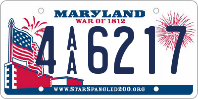 MD license plate 4AA6217