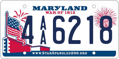 MD license plate 4AA6218