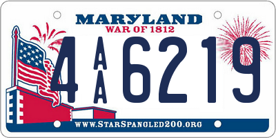 MD license plate 4AA6219