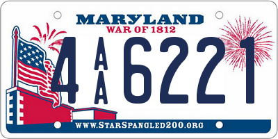 MD license plate 4AA6221