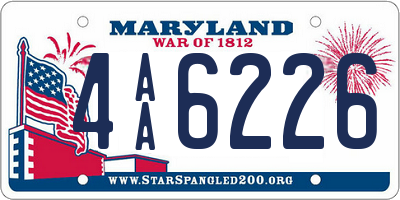 MD license plate 4AA6226