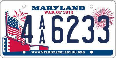 MD license plate 4AA6233