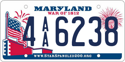 MD license plate 4AA6238