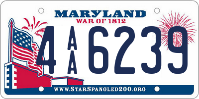 MD license plate 4AA6239
