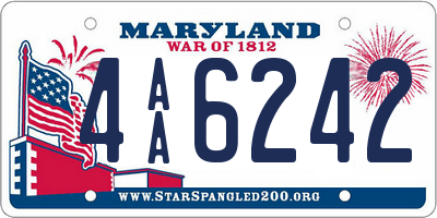 MD license plate 4AA6242