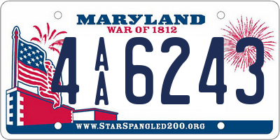 MD license plate 4AA6243