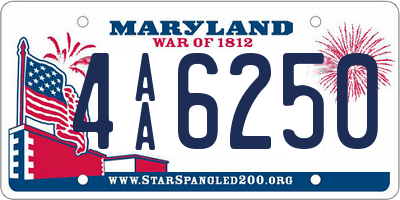MD license plate 4AA6250