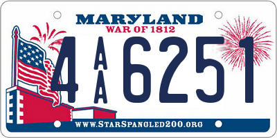 MD license plate 4AA6251