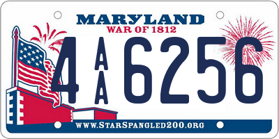MD license plate 4AA6256
