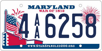 MD license plate 4AA6258