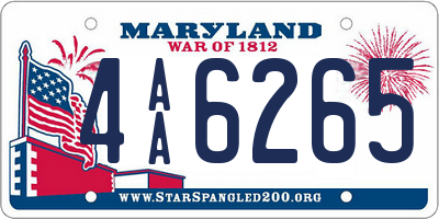 MD license plate 4AA6265