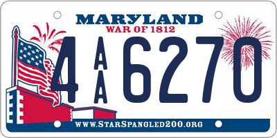 MD license plate 4AA6270