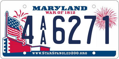 MD license plate 4AA6271