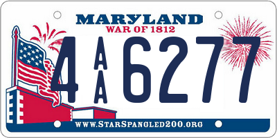 MD license plate 4AA6277