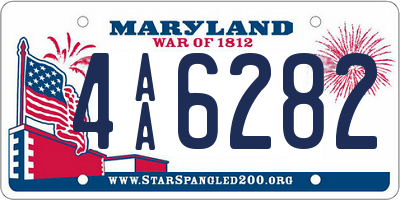 MD license plate 4AA6282