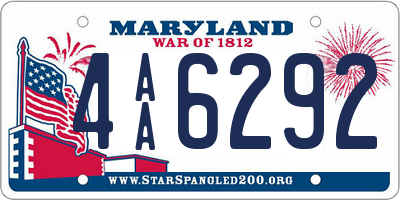 MD license plate 4AA6292