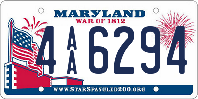 MD license plate 4AA6294