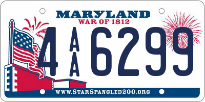 MD license plate 4AA6299