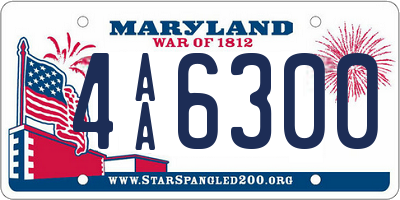 MD license plate 4AA6300