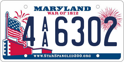 MD license plate 4AA6302