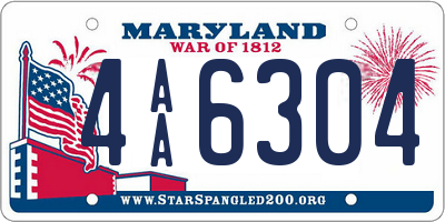 MD license plate 4AA6304