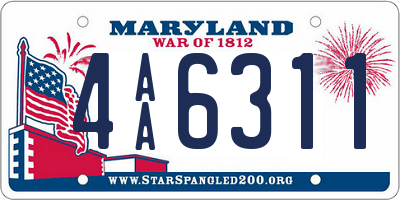 MD license plate 4AA6311