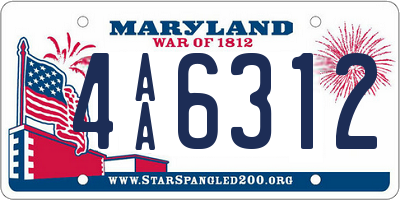 MD license plate 4AA6312