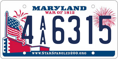 MD license plate 4AA6315