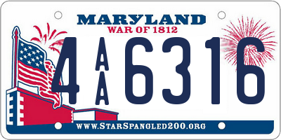 MD license plate 4AA6316