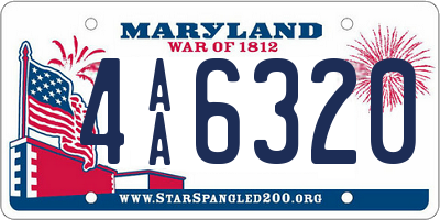 MD license plate 4AA6320