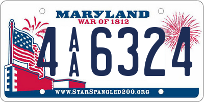 MD license plate 4AA6324