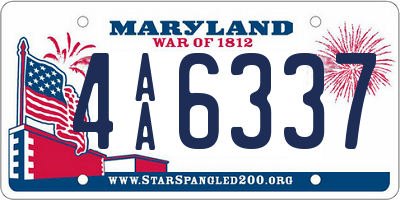 MD license plate 4AA6337