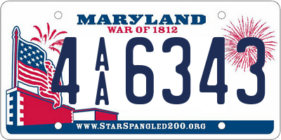MD license plate 4AA6343