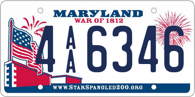 MD license plate 4AA6346