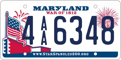 MD license plate 4AA6348