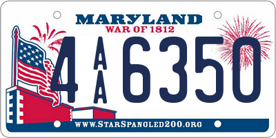 MD license plate 4AA6350