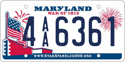 MD license plate 4AA6361