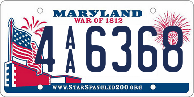 MD license plate 4AA6368