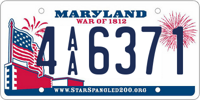 MD license plate 4AA6371