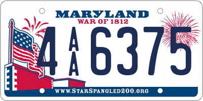 MD license plate 4AA6375