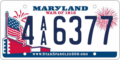 MD license plate 4AA6377