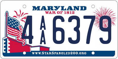 MD license plate 4AA6379