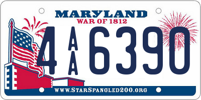 MD license plate 4AA6390