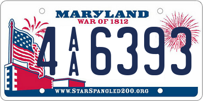 MD license plate 4AA6393